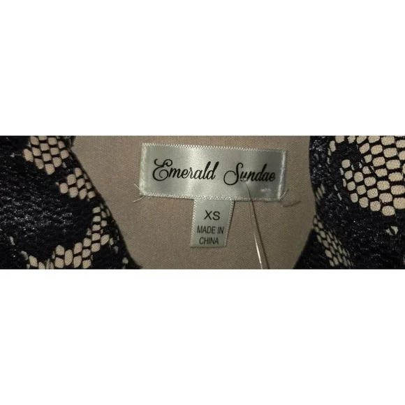 Emerald Sundae Womens Black Lace Nude Lining V-Neck Maxi Dress Size XS Slit - Picture 2 of 4